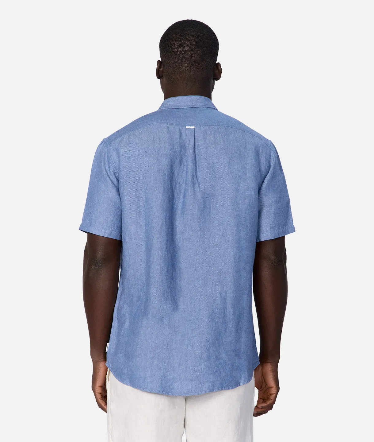 The Trinidad Linen Blend S/s Shirt - Dk Chambray 24