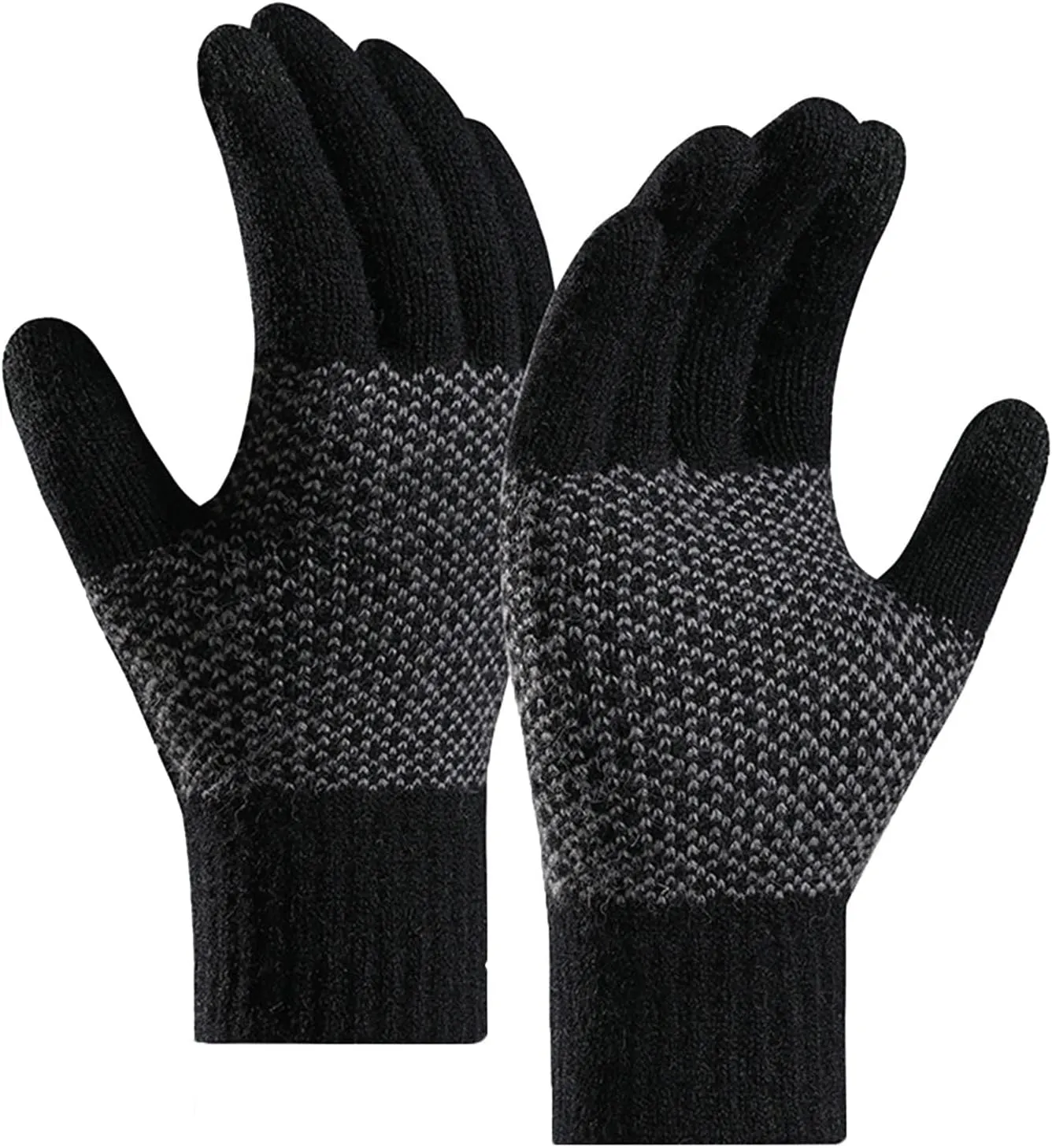 Thermal Gloves for Men Women Touch Screen Fingers Texting Elastic Cuff Thermal Glove Insulated Ski Mittens Winter Gloves Touch Screen Windproof Thermal for Running Cycling Driving Hiking