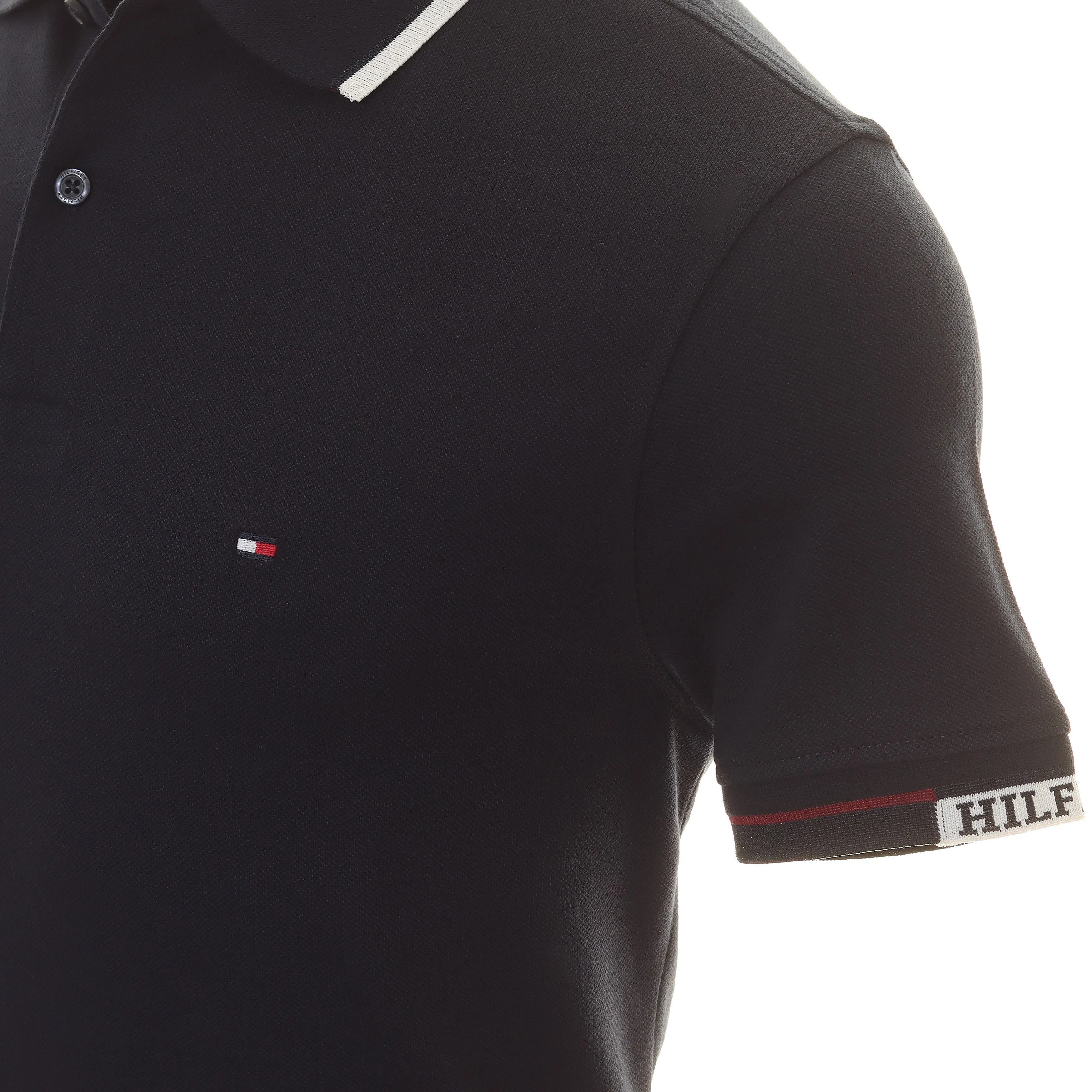 Tommy Hilfiger Logo Cuff Slim Polo Shirt