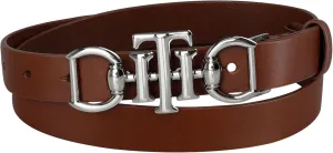 Tommy Hilfiger Women's TH Horsebit Statement Buckle Skinny Fashion Leather Belt for Jeans, Trousers and Dresses