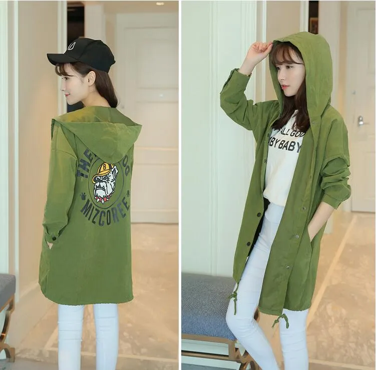 Trench-coat femme avec capuche manteau slim mi-longue