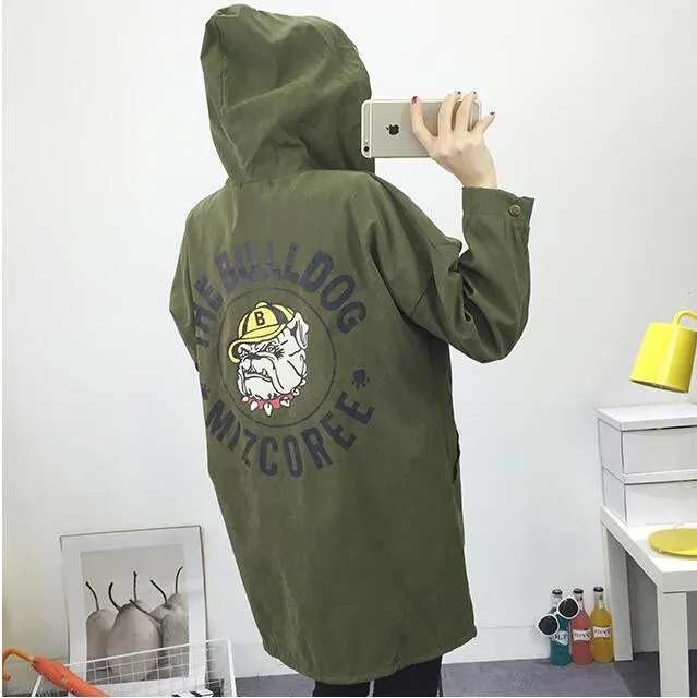 Trench-coat femme avec capuche manteau slim mi-longue