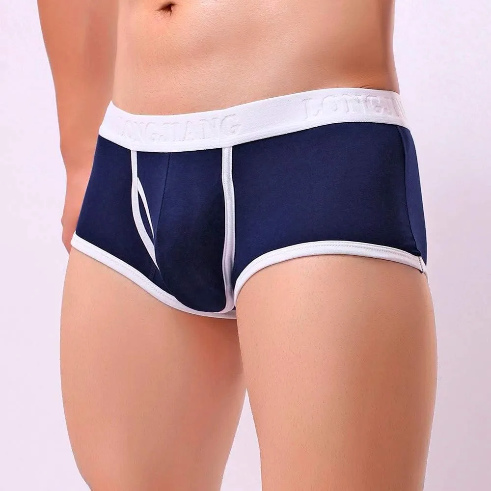 Underwear Man Boxer Front Fly Ultra-Thin Trunks Breathable Comfort Boxer Briefs Stretchy Classic Fit Low Waist Panties Briefs