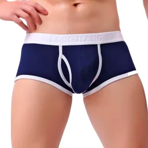 Underwear Man Boxer Front Fly Ultra-Thin Trunks Breathable Comfort Boxer Briefs Stretchy Classic Fit Low Waist Panties Briefs