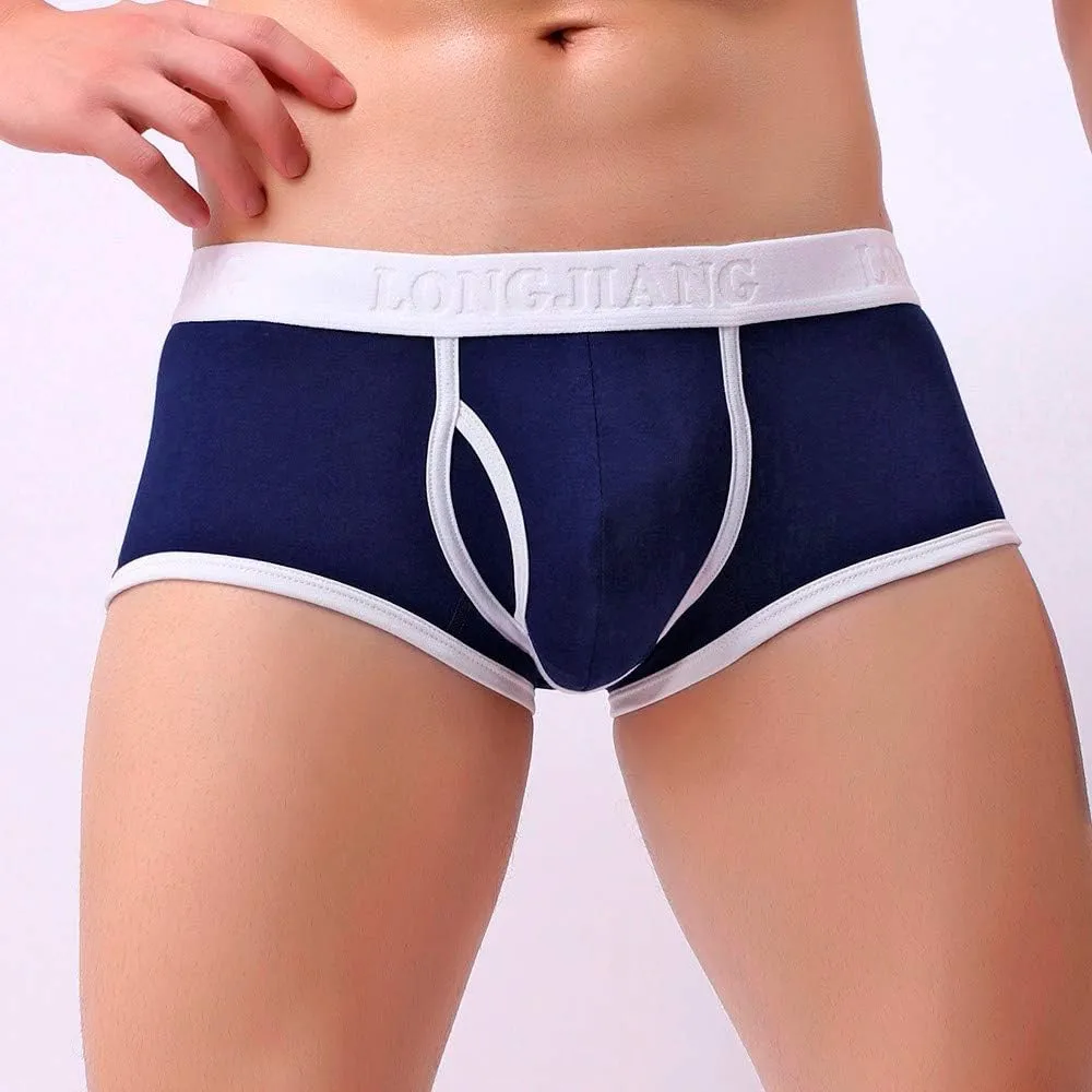 Underwear Man Boxer Front Fly Ultra-Thin Trunks Breathable Comfort Boxer Briefs Stretchy Classic Fit Low Waist Panties Briefs