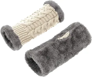 Unisex Fingerless Gloves Winter Knitted Convertible Fingerless Gloves Wool Mittens Warm Mitten Glove Warm Knitted Convertible Fingerless Gloves with Mittens Cover Cap Thermal Gloves