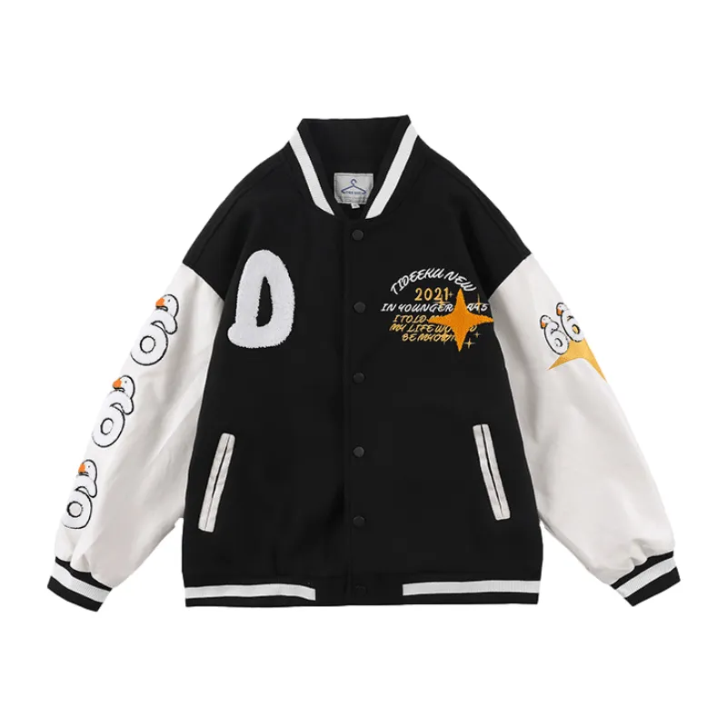 Urban Duck Embroidery Baseball Jacket