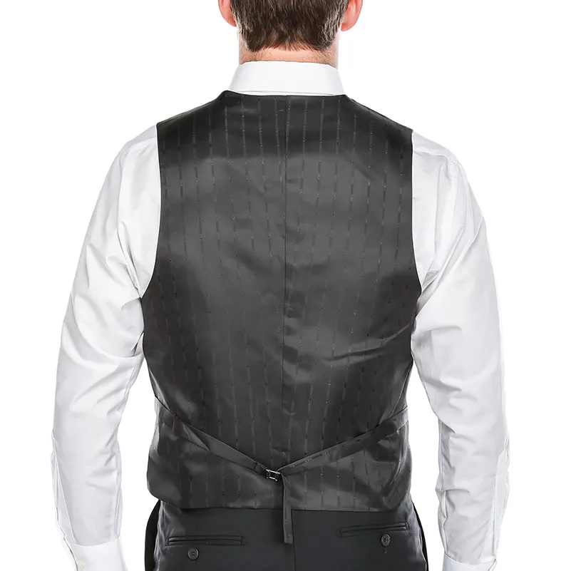 Vanderbilt Collection  - Classic Dress Vest 5 Buttons Regular Fit In Charcoal
