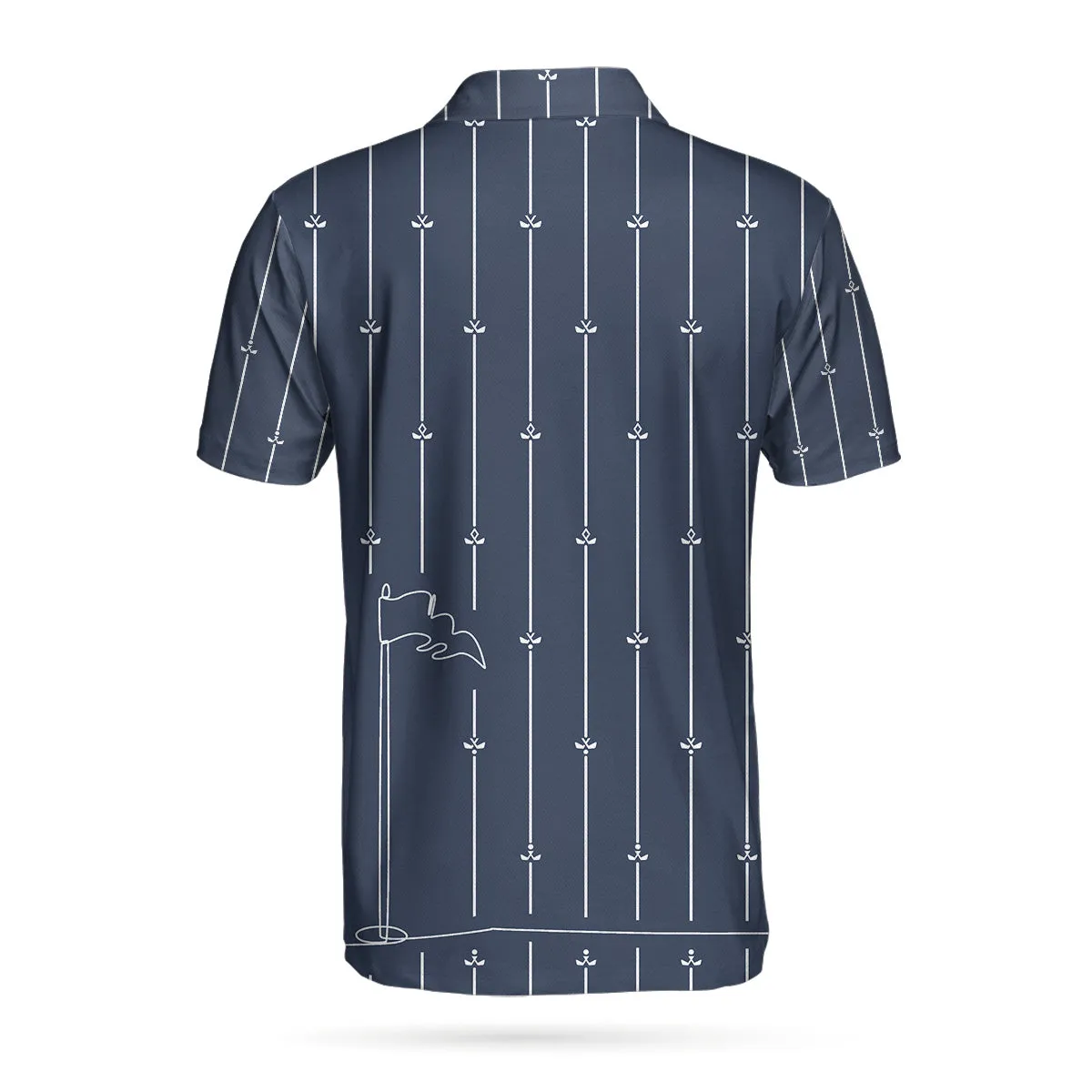 Vertical Stripe Golf Club Polo Shirt, Black And White One Line Drawing Golfer Polo Shirt, Unique Golf Shirt For Men Coolspod