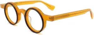 Vintage Acetate Round Eyeglasses Frames Retro Glasses Frame Spring Hinges Glass Unisex for Men Women