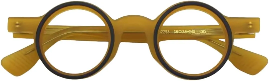 Vintage Acetate Round Eyeglasses Frames Retro Glasses Frame Spring Hinges Glass Unisex for Men Women