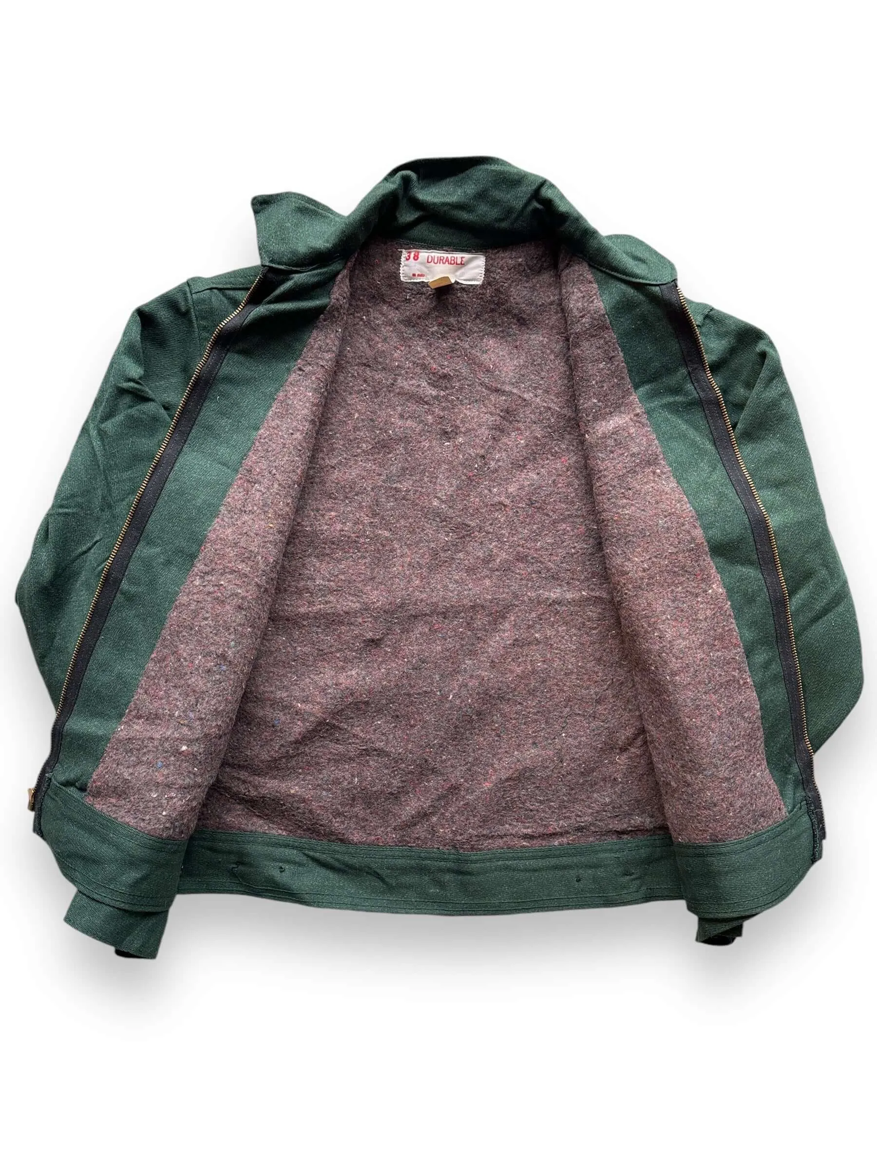 Vintage Green Blanket Lined Gas Station Jacket SZ 38