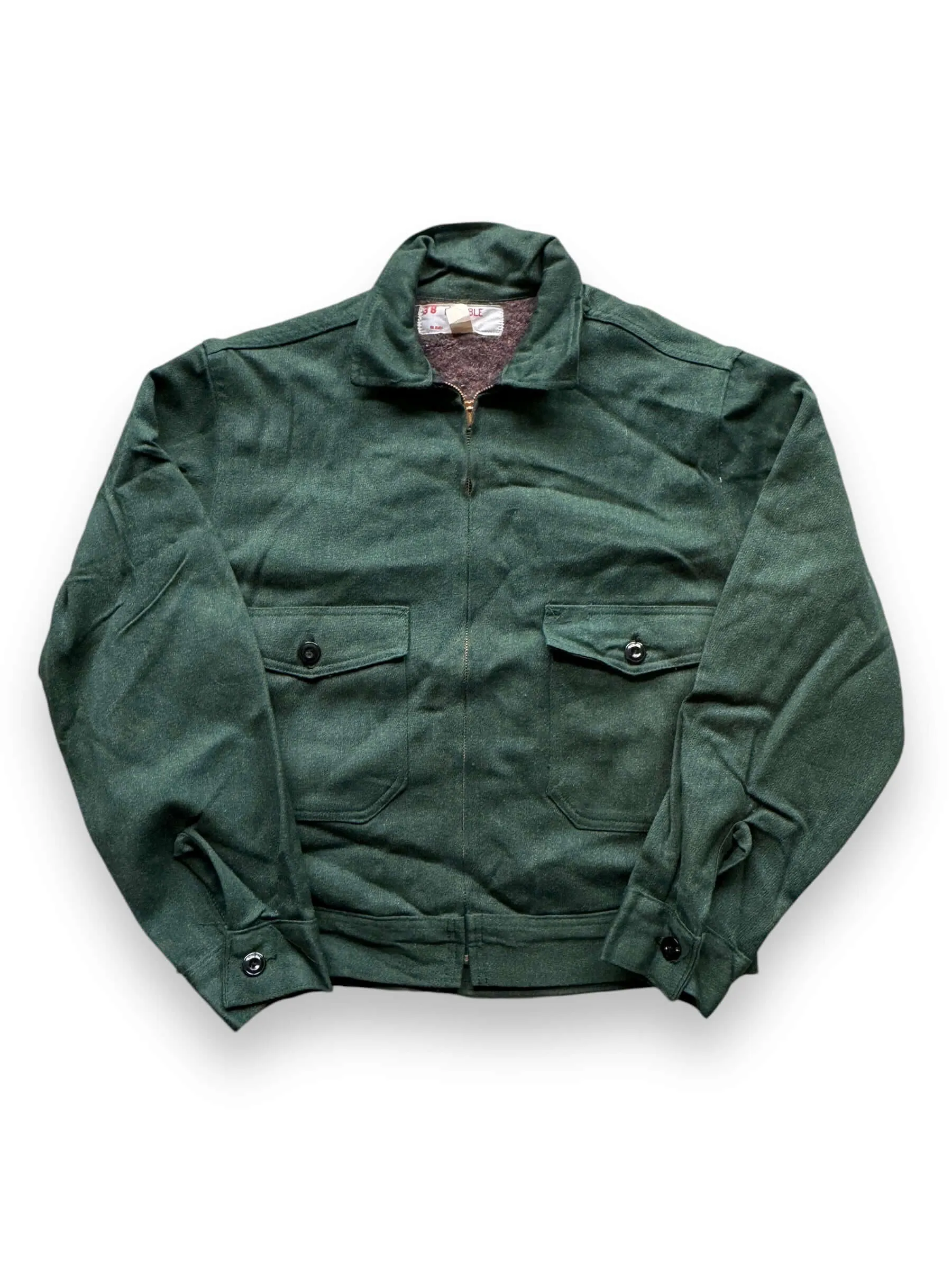 Vintage Green Blanket Lined Gas Station Jacket SZ 38