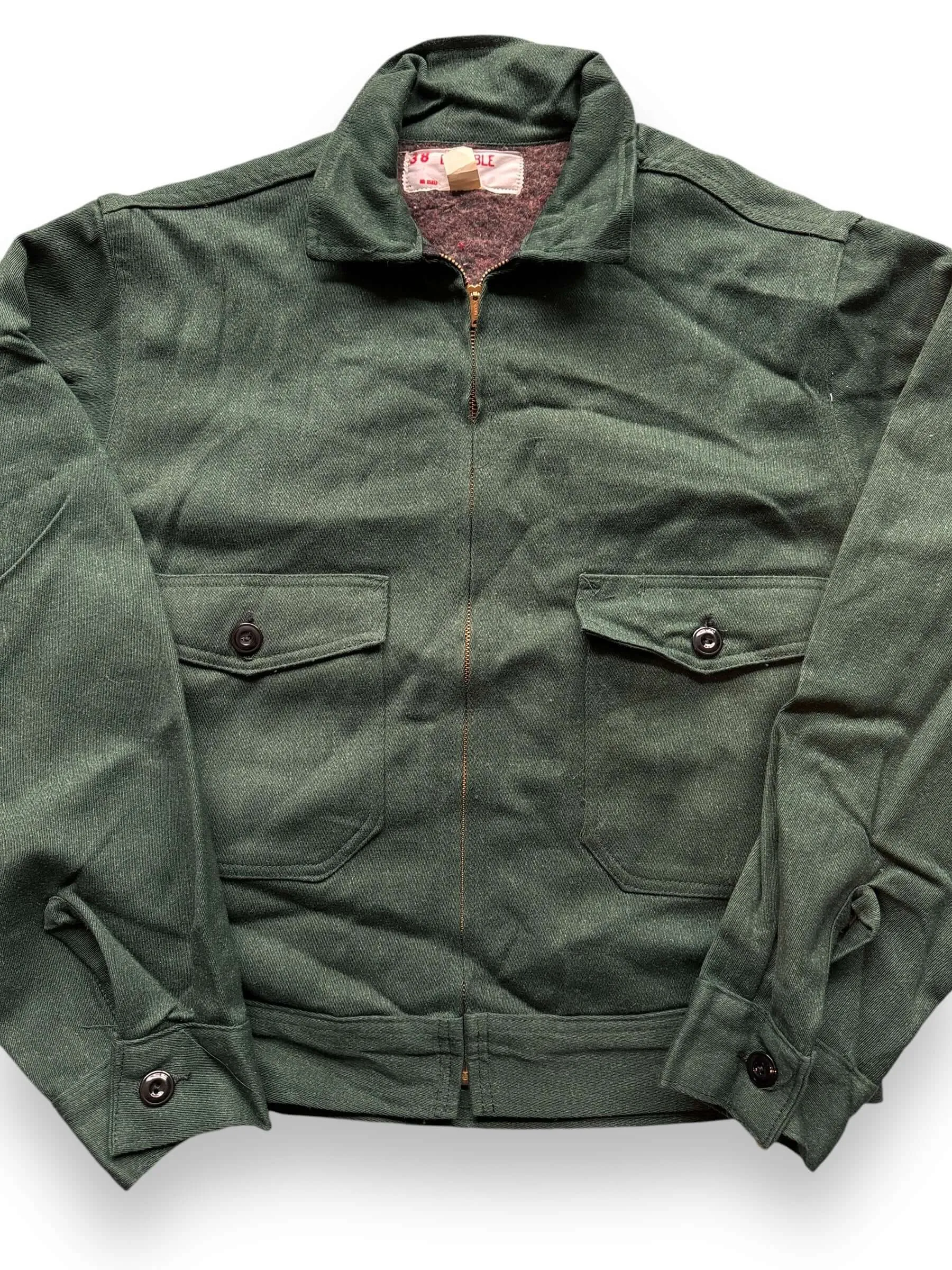 Vintage Green Blanket Lined Gas Station Jacket SZ 38