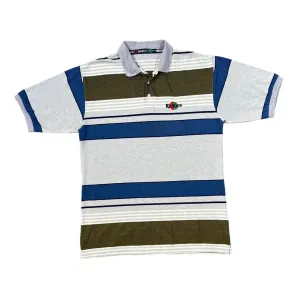 Vintage KICKERS Classic Multi Striped Embroidered Mini Logo Short Sleeve Polo Shirt