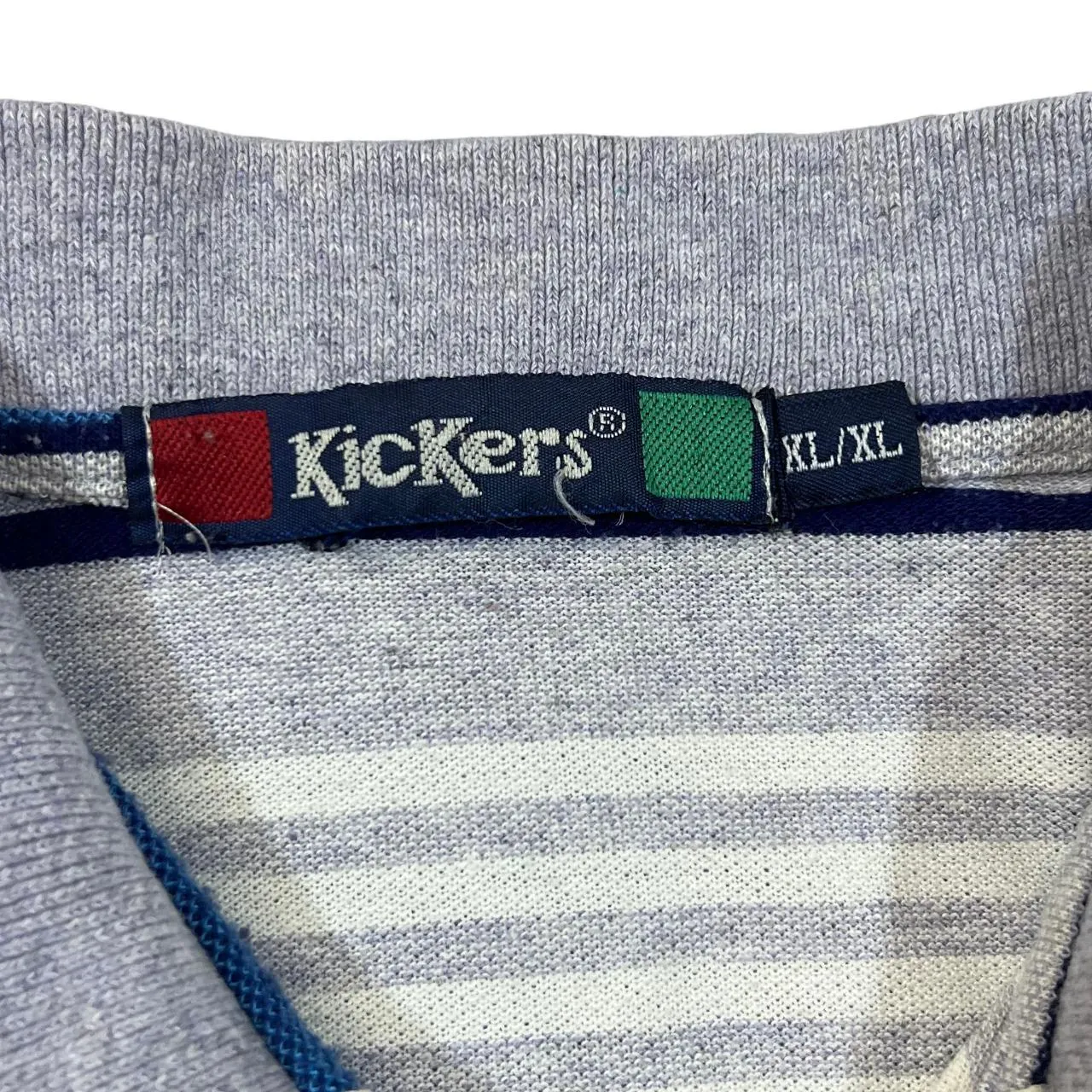 Vintage KICKERS Classic Multi Striped Embroidered Mini Logo Short Sleeve Polo Shirt