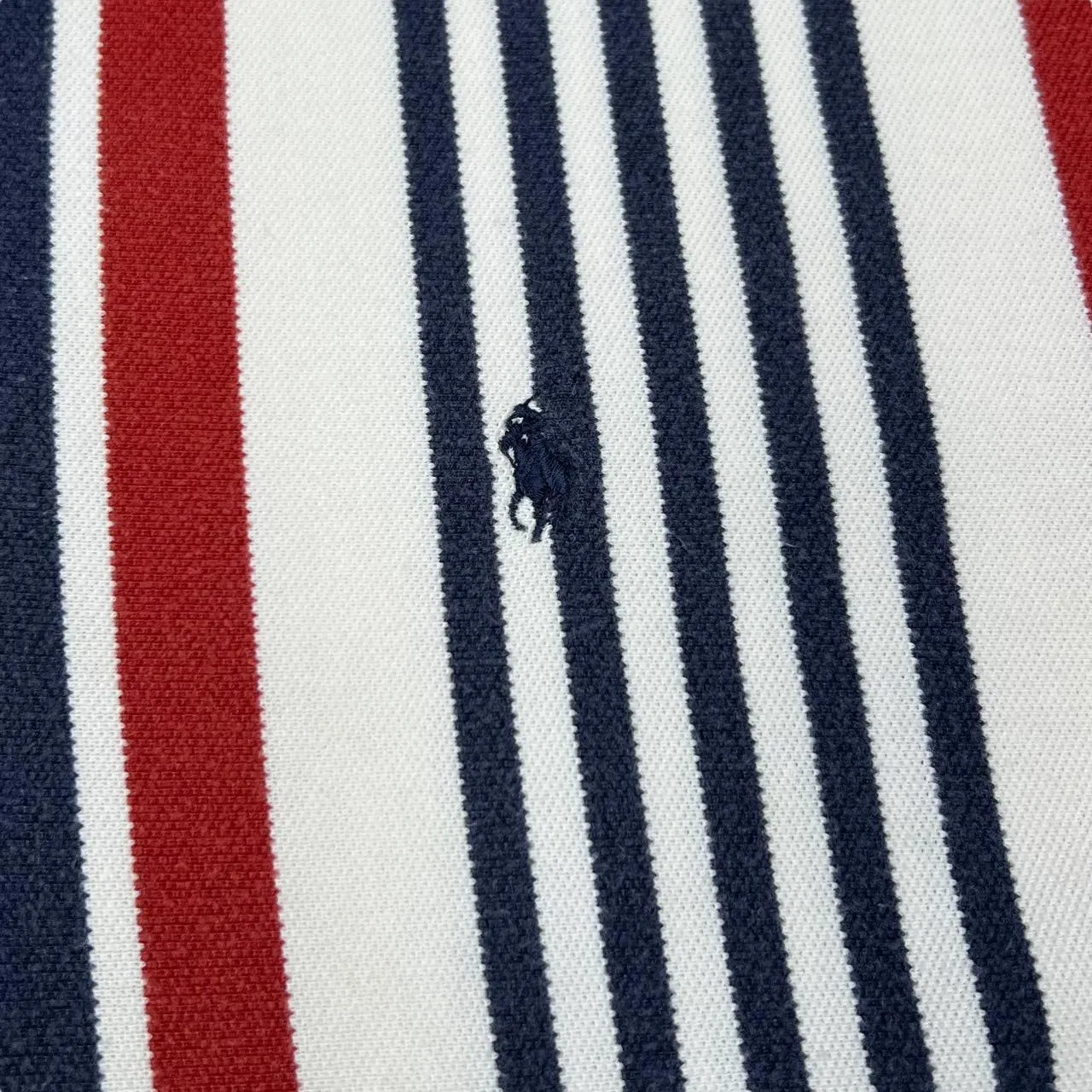 Vintage POLO RALPH LAUREN Multi Striped Embroidered Mini Logo Short Sleeve Polo Shirt