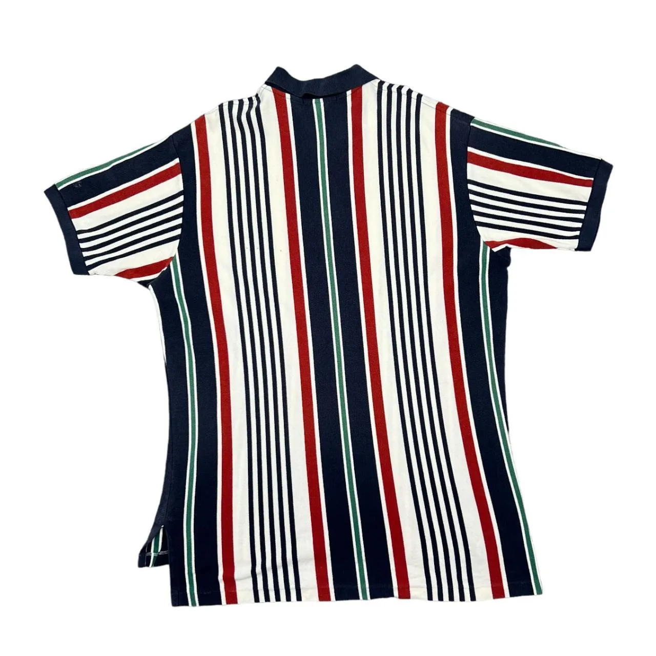 Vintage POLO RALPH LAUREN Multi Striped Embroidered Mini Logo Short Sleeve Polo Shirt