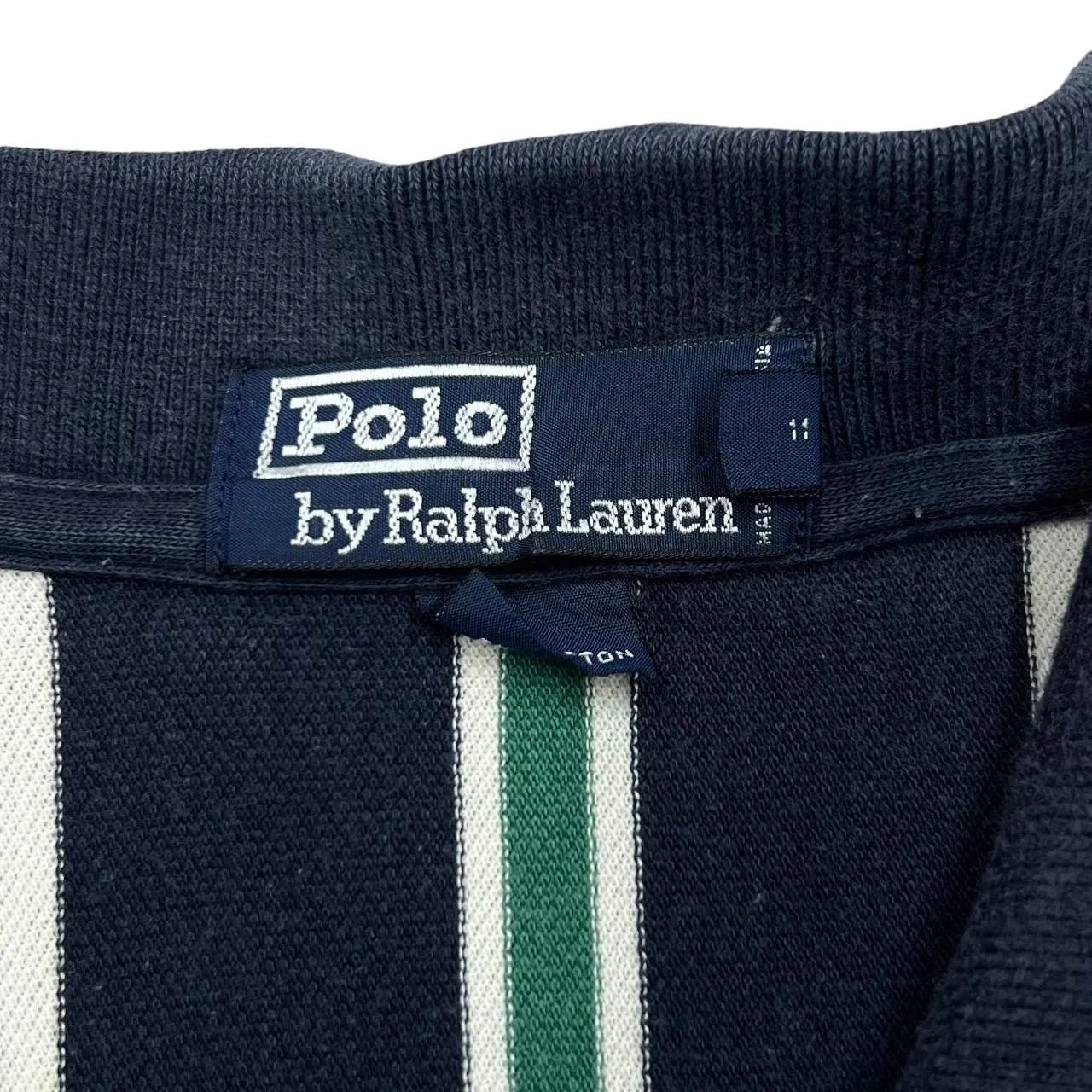 Vintage POLO RALPH LAUREN Multi Striped Embroidered Mini Logo Short Sleeve Polo Shirt