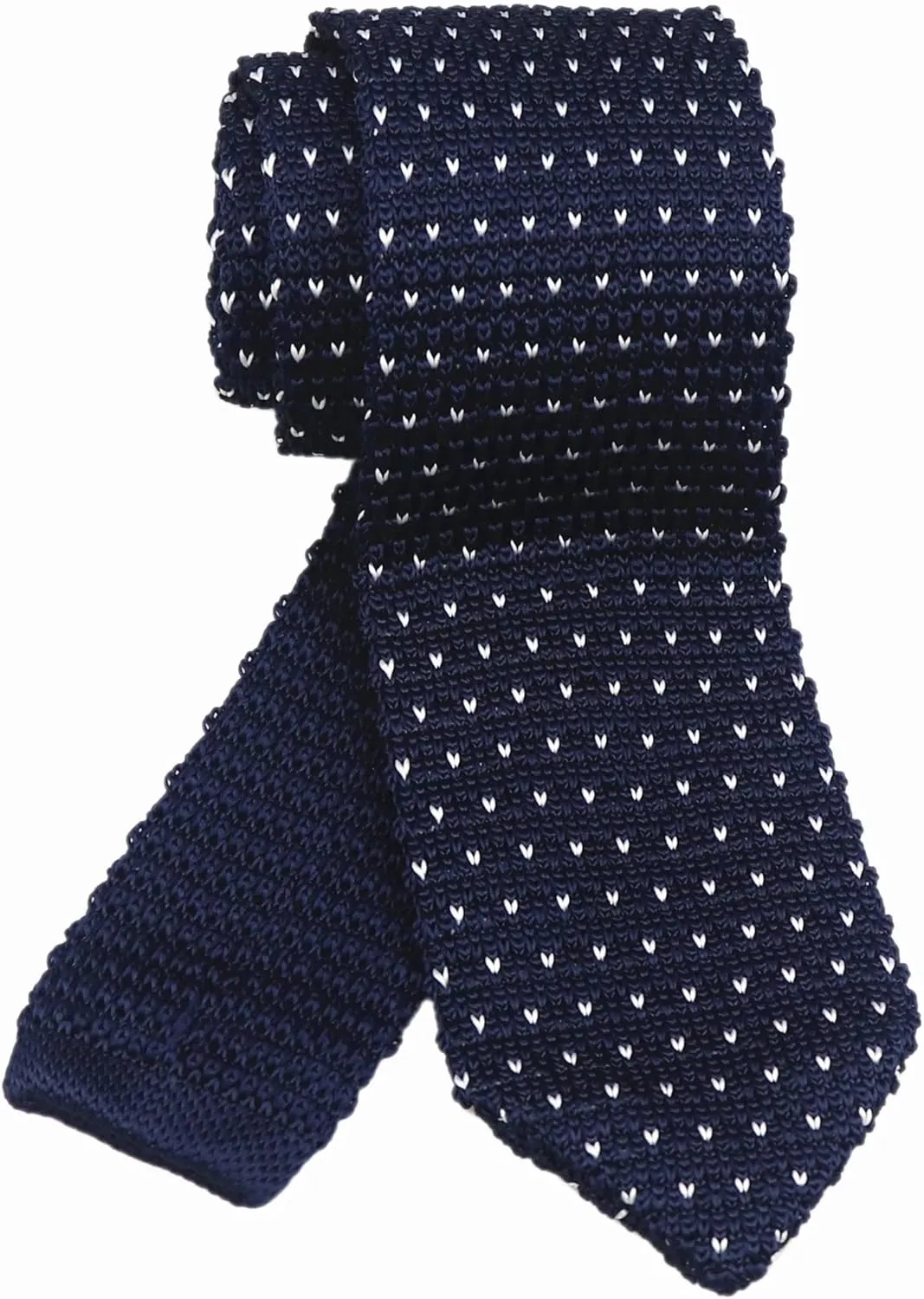 Vizakiss Men's Skinny Knit Tie Vintage Casual Formal Designer Necktie Pointed Bottom