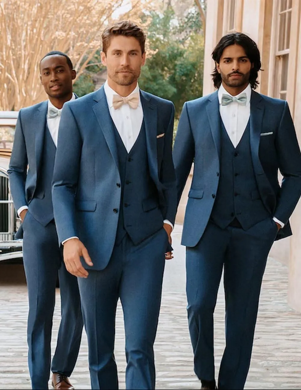 Wangyue Mens Suit 3 Piece Slim Fit Suit Wedding Prom Tuxedo Formal Business Suits Blazer Vest Pants Set