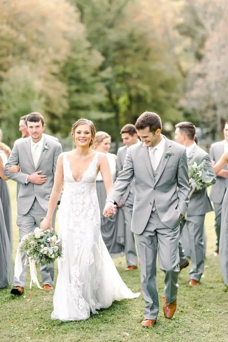 Wangyue Mens Suit 3 Piece Slim Fit Suit Wedding Prom Tuxedo Formal Business Suits Blazer Vest Pants Set