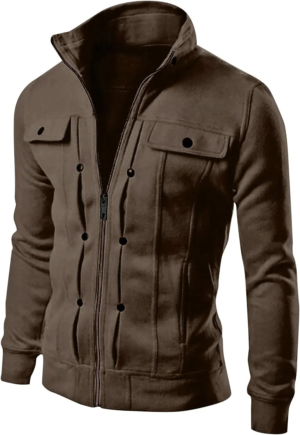 Warm Jacket for Mens Warm Fleece Jacket for Mens Slim Lapel Cardigan Coat Jacket Faux Fur Lined Jacket