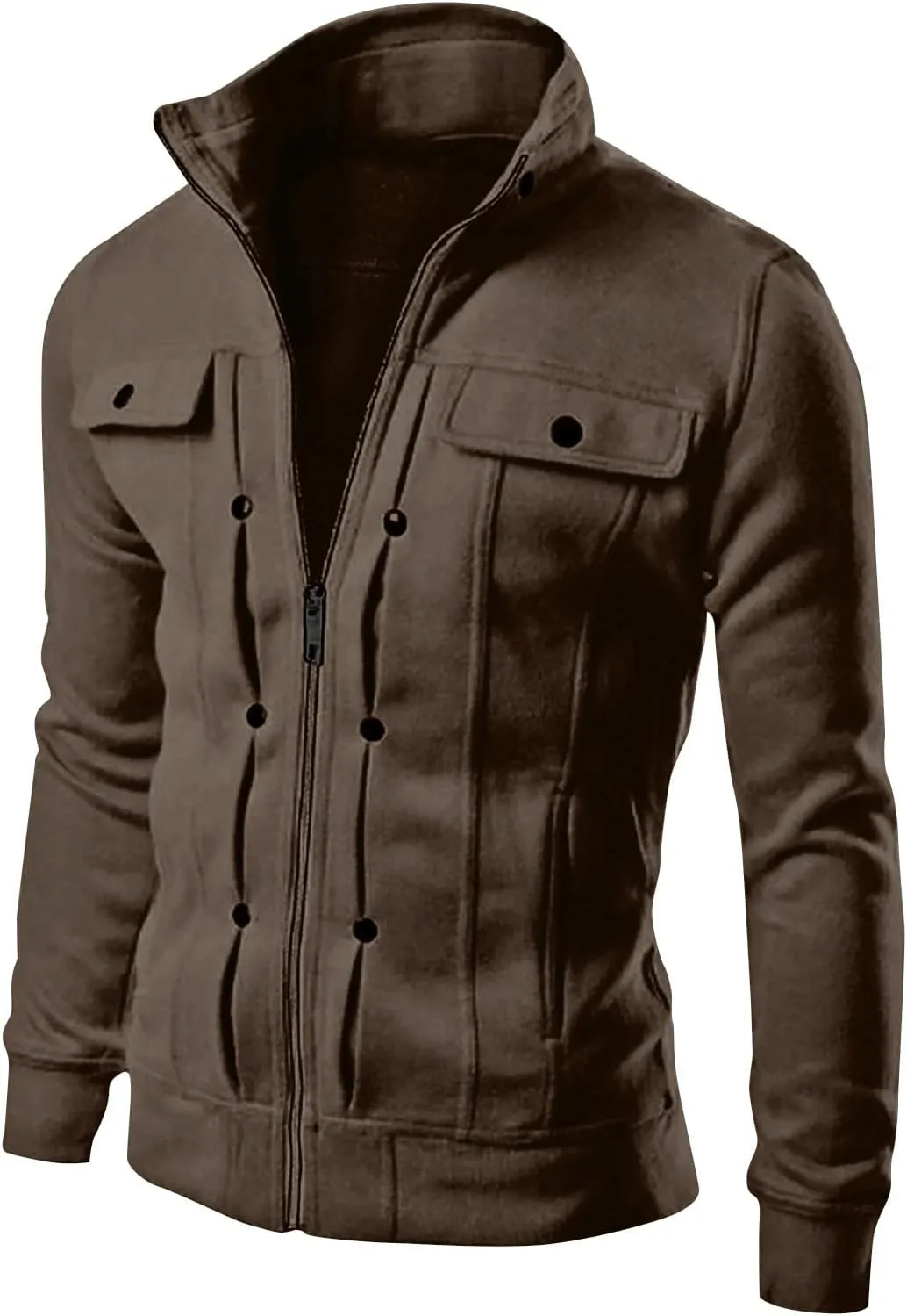Warm Jacket for Mens Warm Fleece Jacket for Mens Slim Lapel Cardigan Coat Jacket Faux Fur Lined Jacket