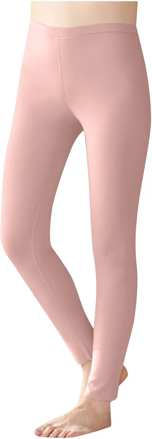 Warm Leggings for Women High Waist Fleece Solid Color Slim Fit Warm Leggings Winter Casual Thermal Workout Leggings