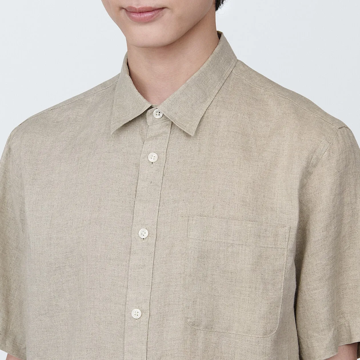 Washed Linen Short Sleeve Shirt