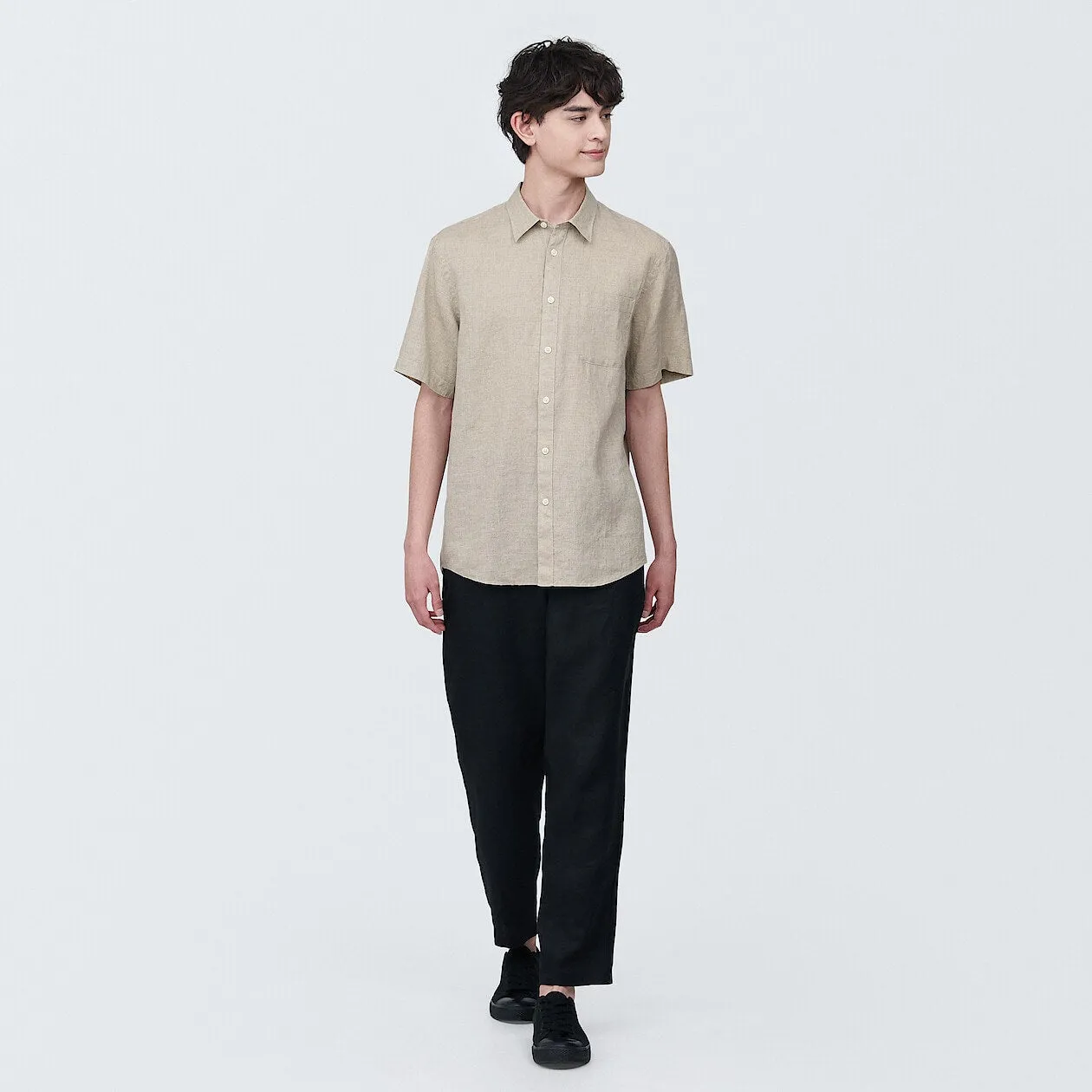 Washed Linen Short Sleeve Shirt