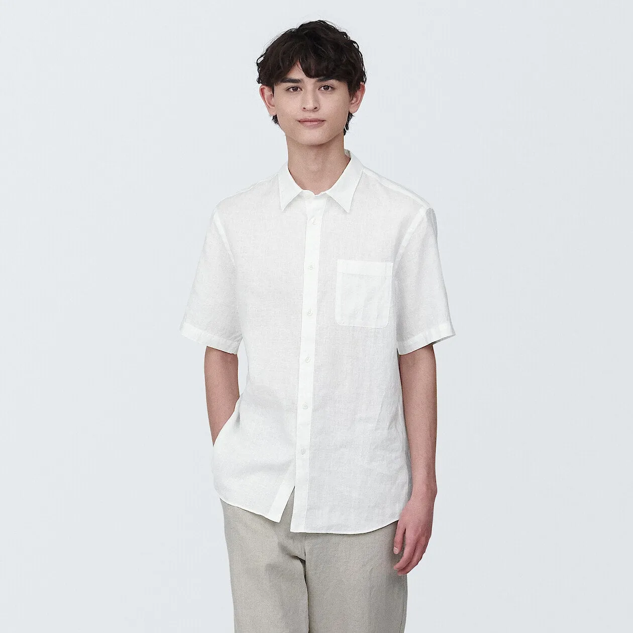 Washed Linen Short Sleeve Shirt