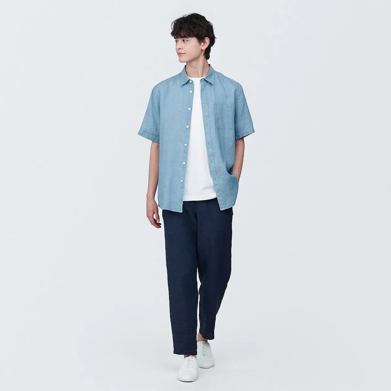 Washed Linen Short Sleeve Shirt