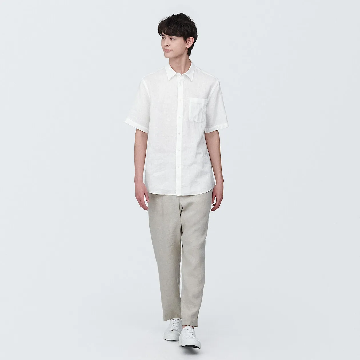 Washed Linen Short Sleeve Shirt