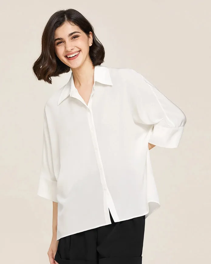 Weekend Oversize Silk Co-Ord Set White & Black