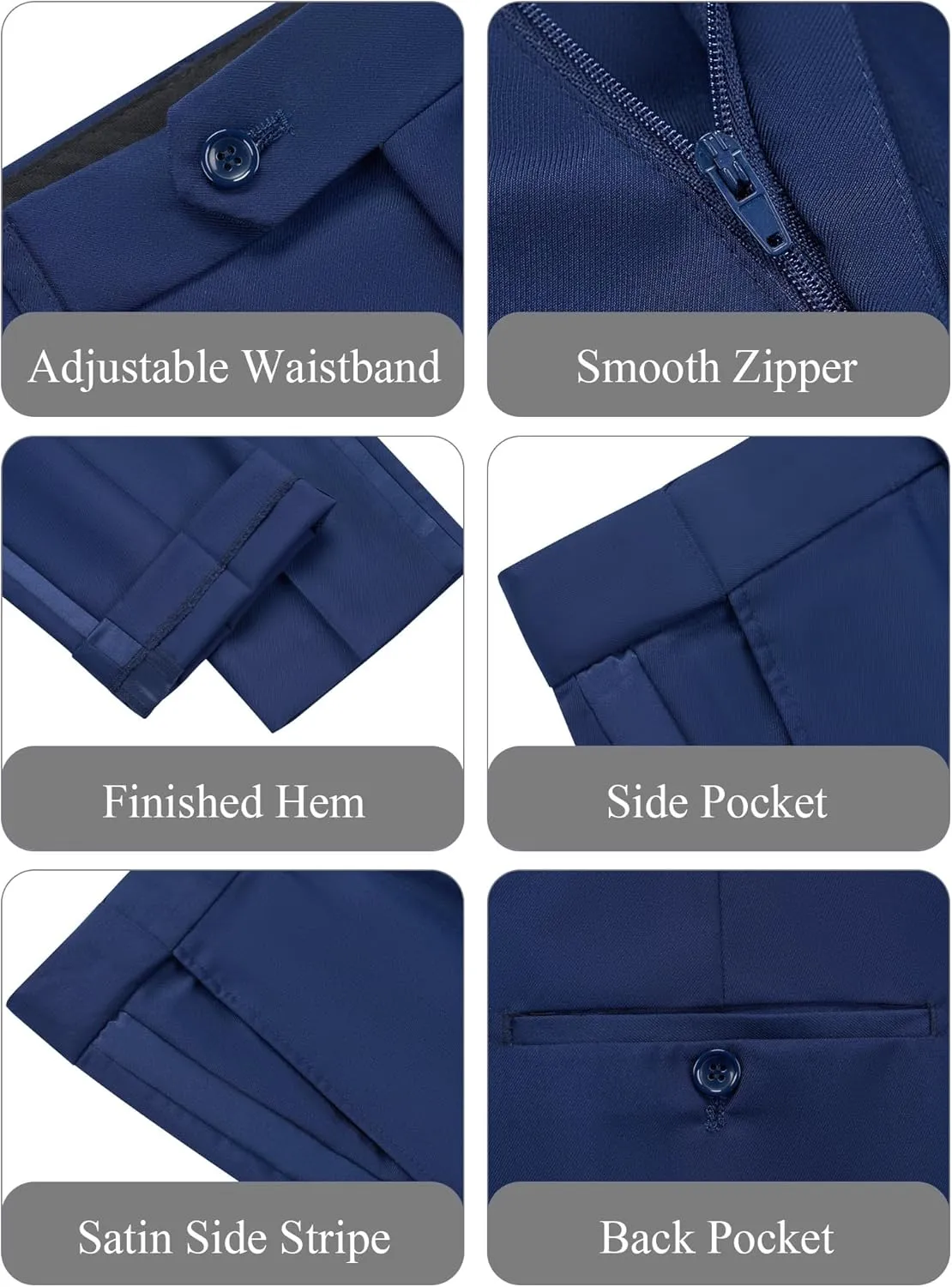WEEN CHARM Men's 2 Piece Suit Two Button Blazer Jacket Pants Set Slim Fit Formal Wedding Business Suit Elegant Tuxedo Suit