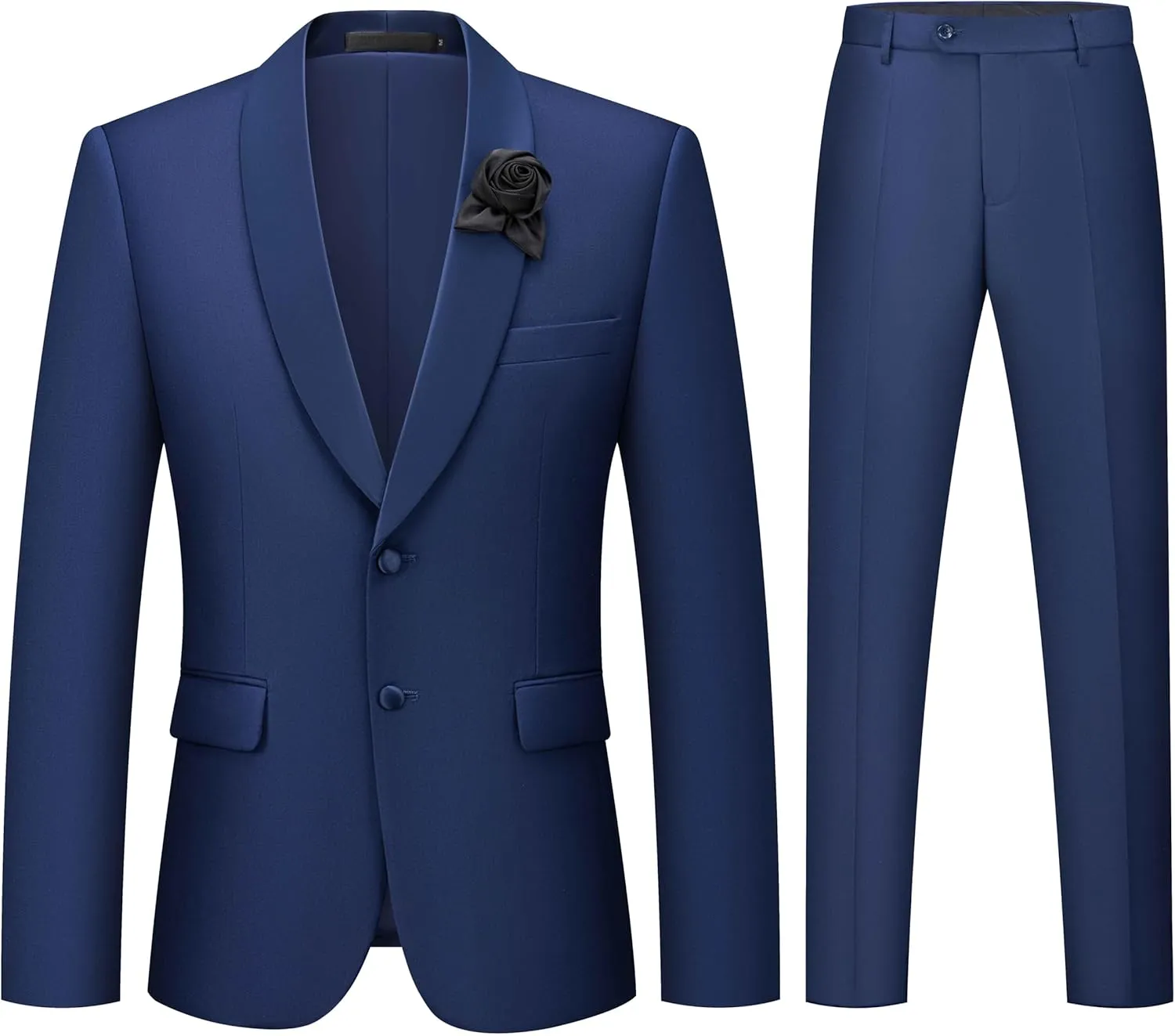 WEEN CHARM Men's 2 Piece Suit Two Button Blazer Jacket Pants Set Slim Fit Formal Wedding Business Suit Elegant Tuxedo Suit