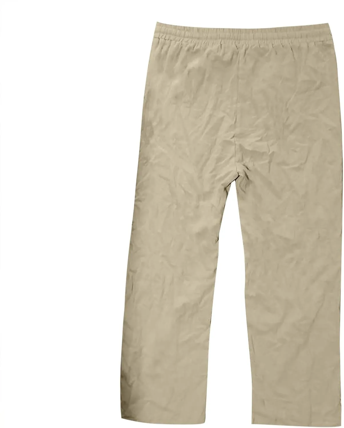 WENKOMG1 Mens Cotton Linen Pants,Wide Leg Drawstring Closure Pull On Trousers Loose Fit Baggy Lounge Wide Leg Bottoms