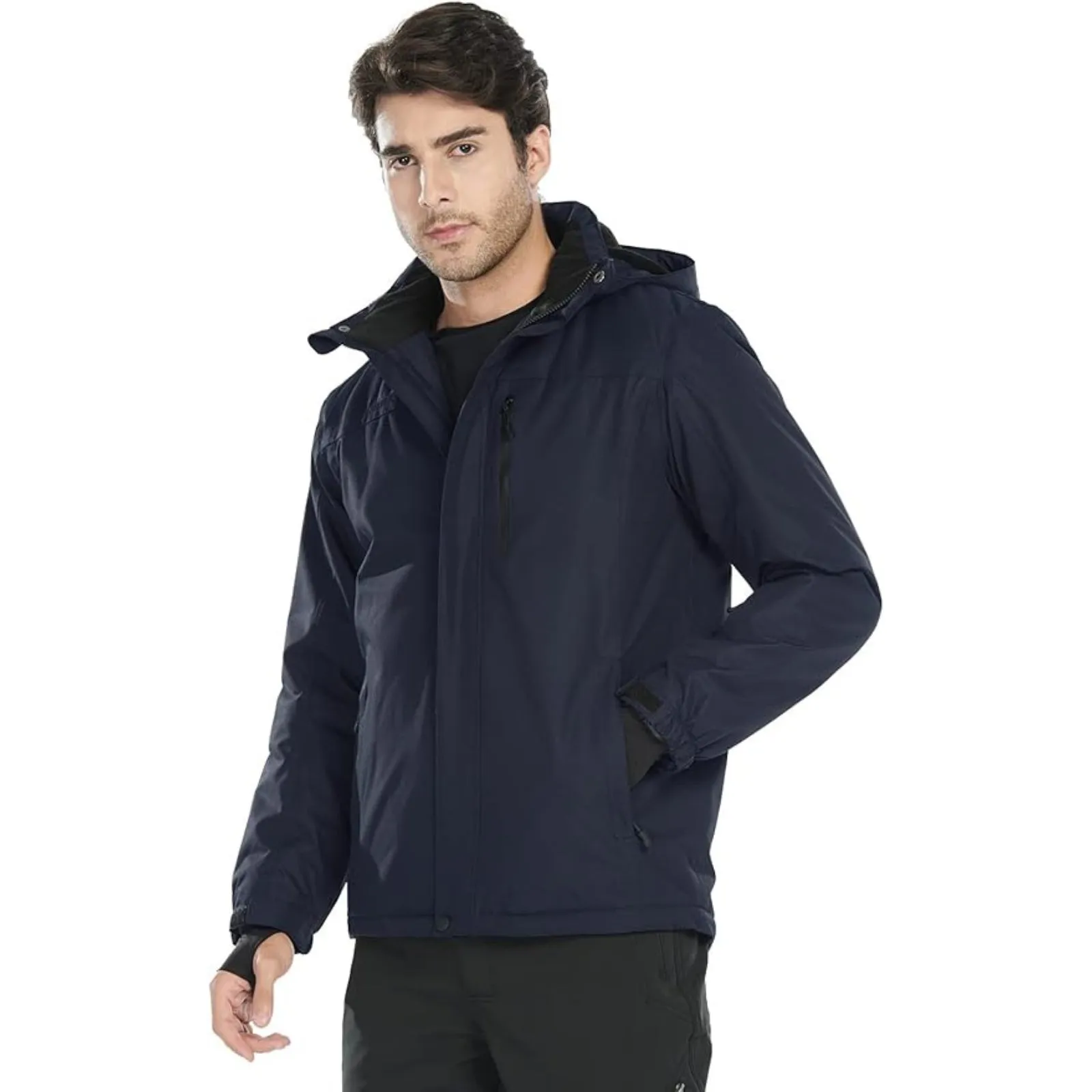 WHALE Men's Waterproof Fleece Lined Ski Jacket