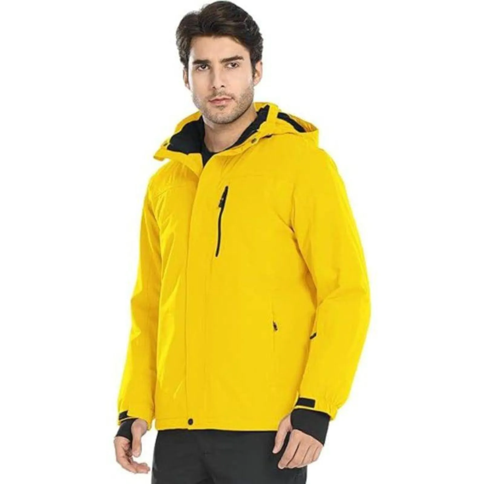 WHALE Men's Waterproof Warm Fleece Lined Ski Jacket