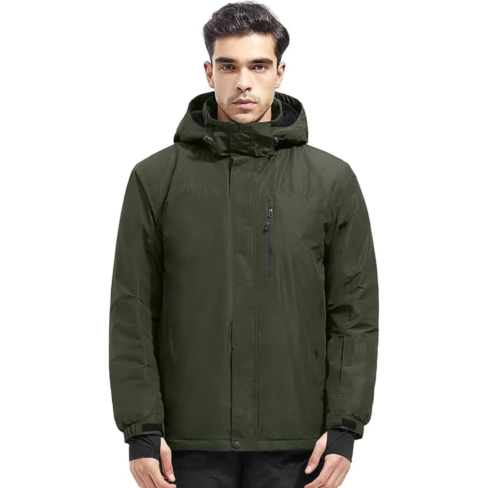 WHALE Men's Waterproof Warm Fleece Lined Ski Jacket