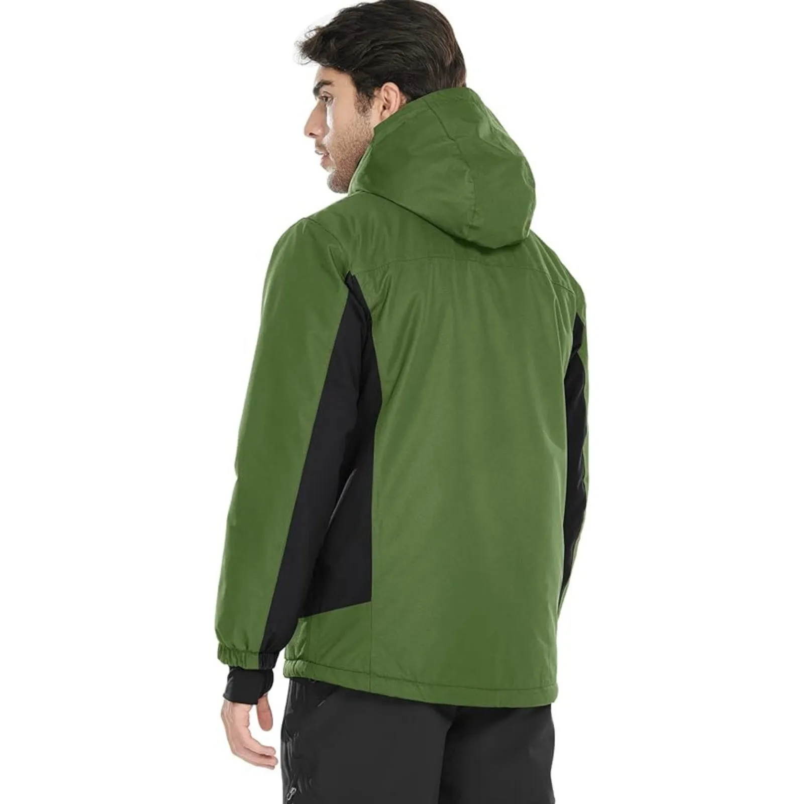 WHALE Men's Waterproof Warm Fleece Lined Ski Jacket