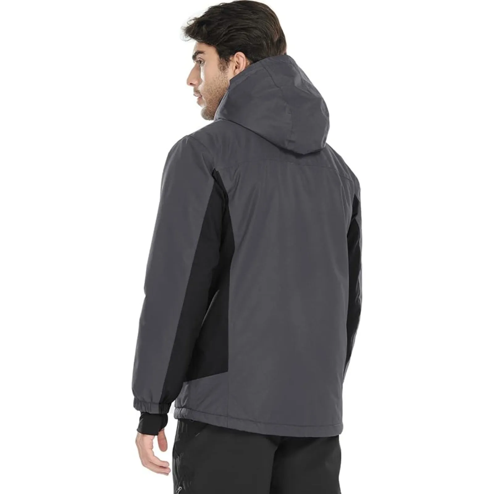 WHALE Men's Waterproof Warm Fleece Lined Ski Jacket