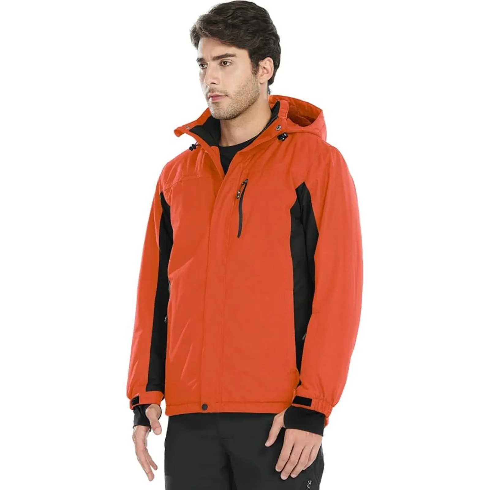 WHALE Men's Waterproof Warm Fleece Lined Ski Jacket
