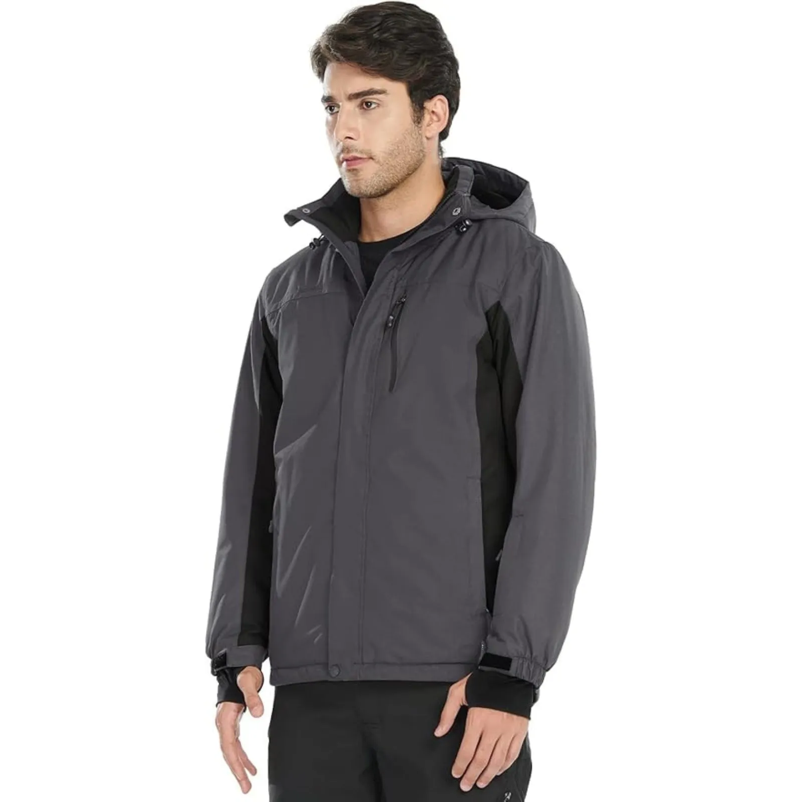 WHALE Men's Waterproof Warm Fleece Lined Ski Jacket