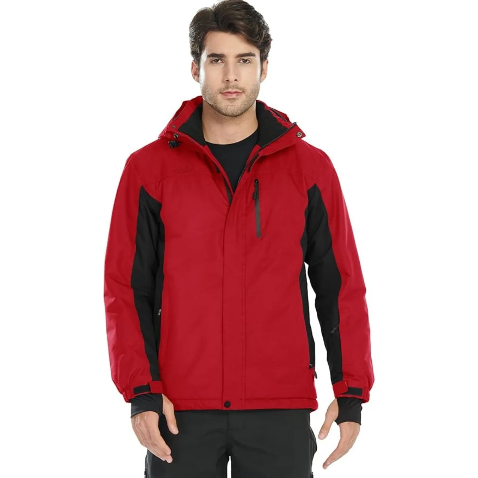 WHALE Men's Waterproof Warm Fleece Lined Ski Jacket
