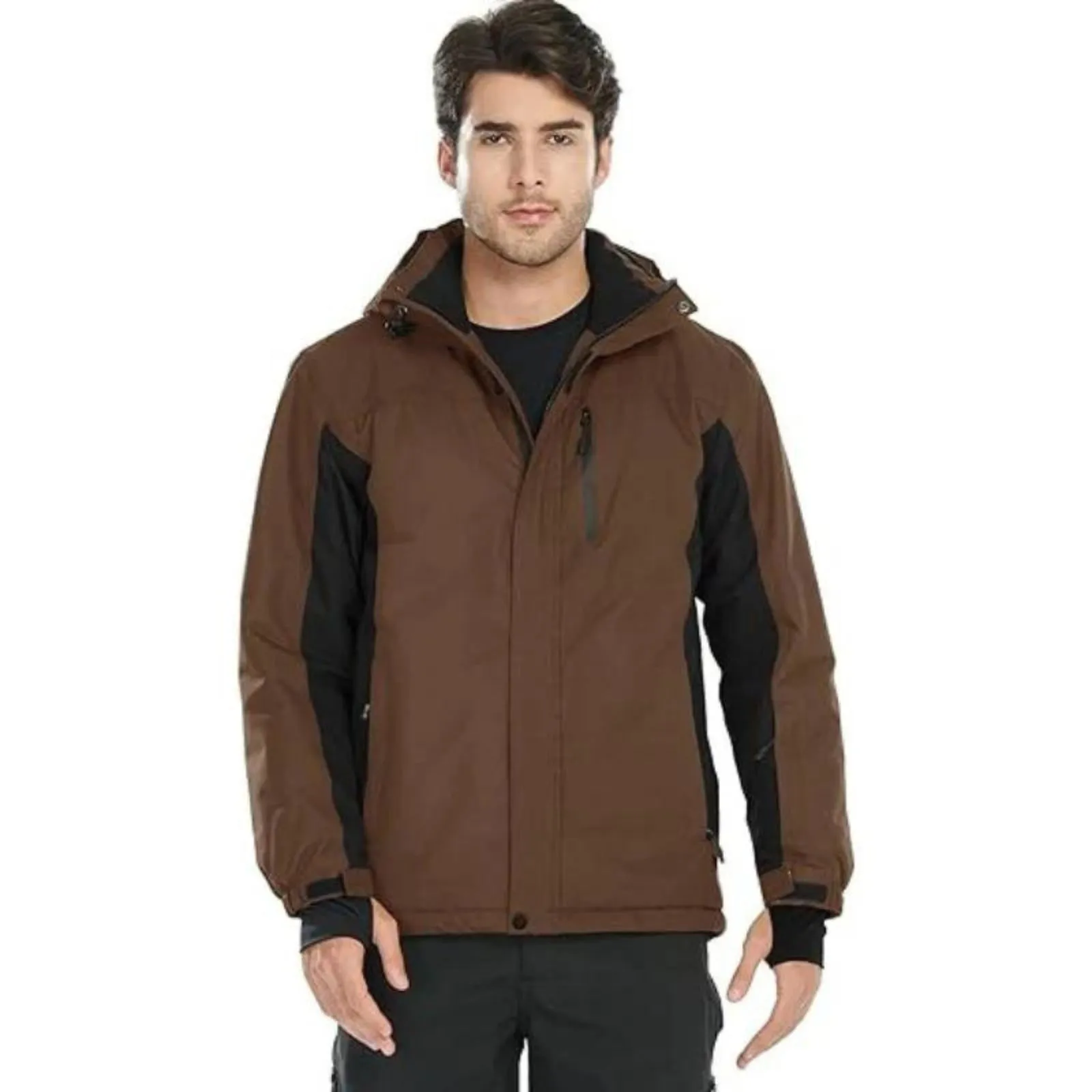 WHALE Men's Waterproof Warm Fleece Lined Ski Jacket