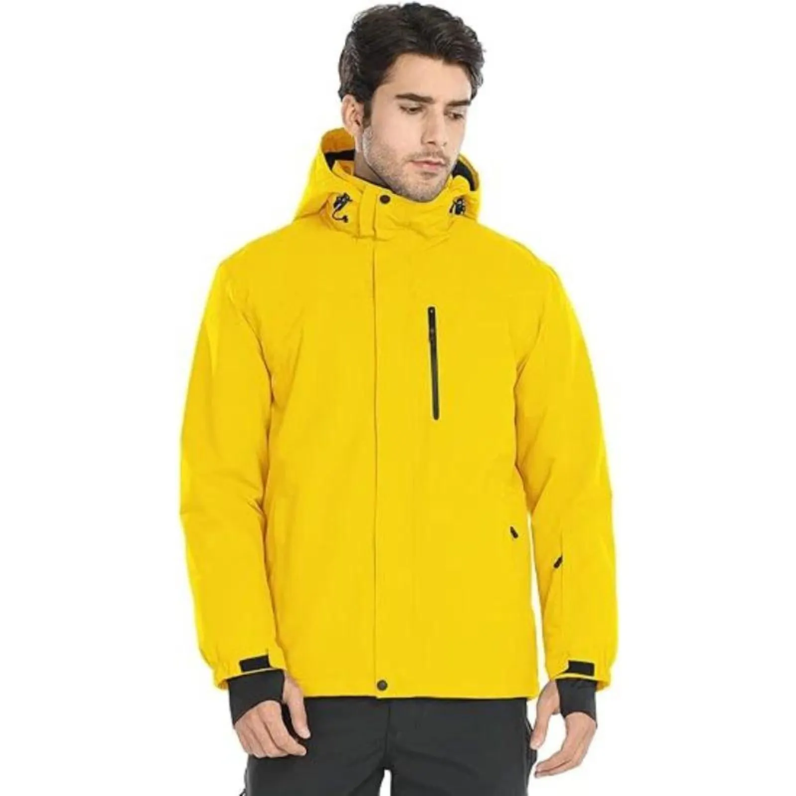 WHALE Men's Waterproof Warm Fleece Lined Ski Jacket