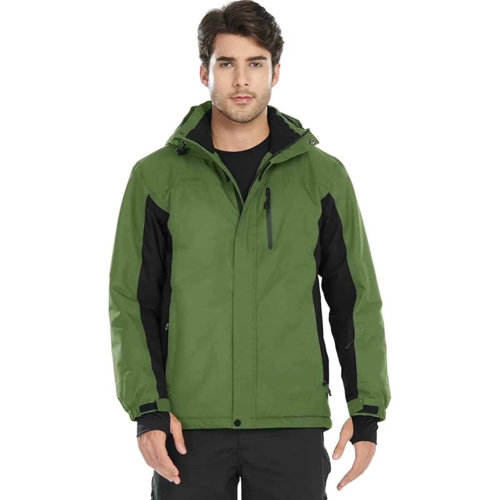 WHALE Men's Waterproof Warm Fleece Lined Ski Jacket