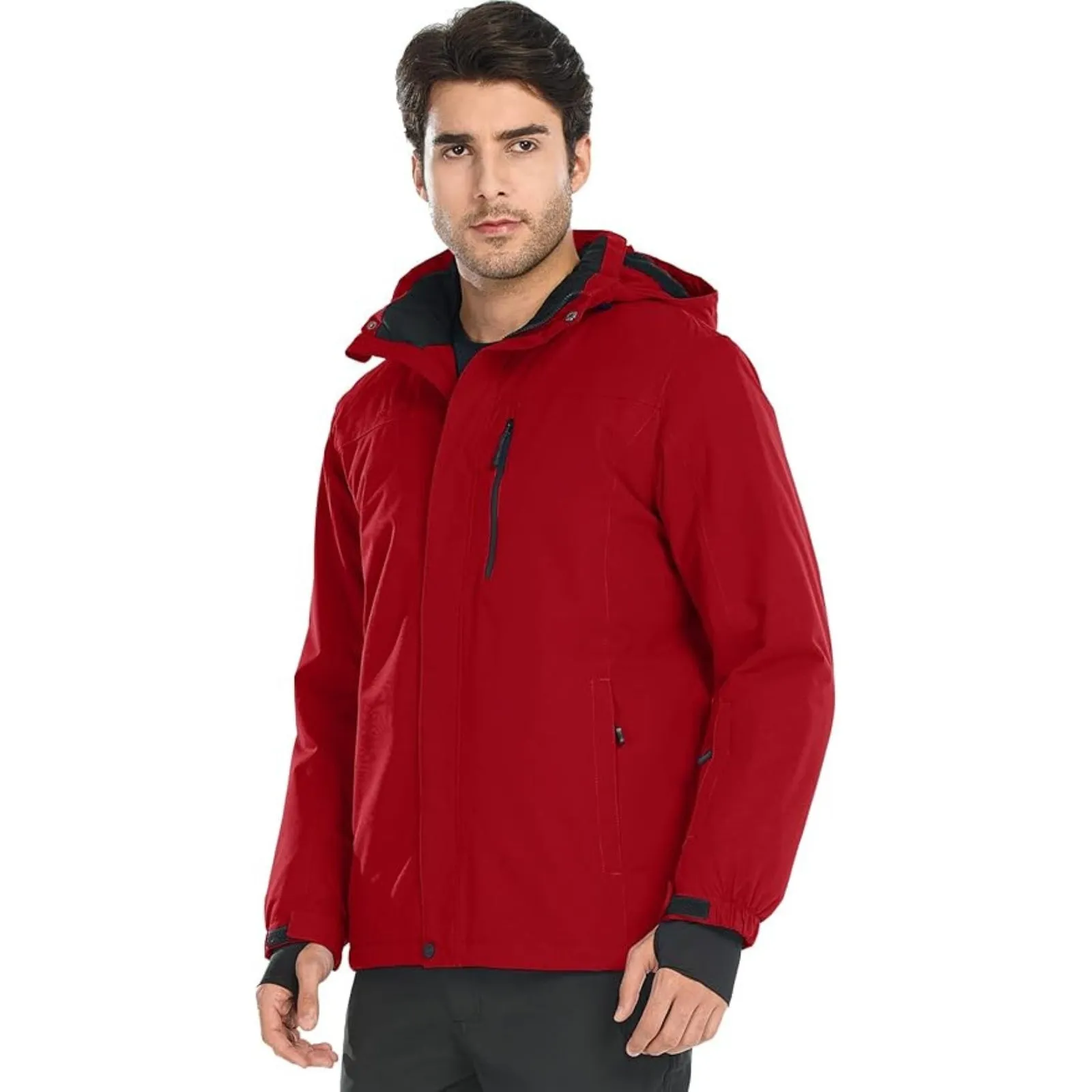 WHALE Men's Waterproof Warm Fleece Lined Ski Jacket